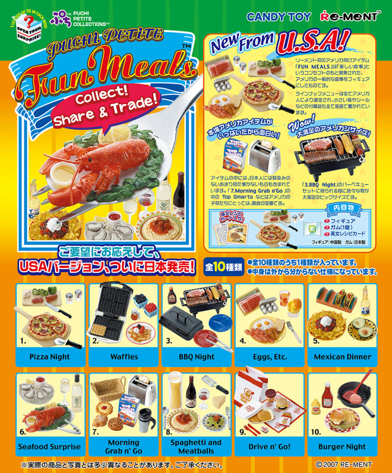 RE-MENT USA Fun Meals / PUCHI PETITE COLLECTIONS Fun Meals
