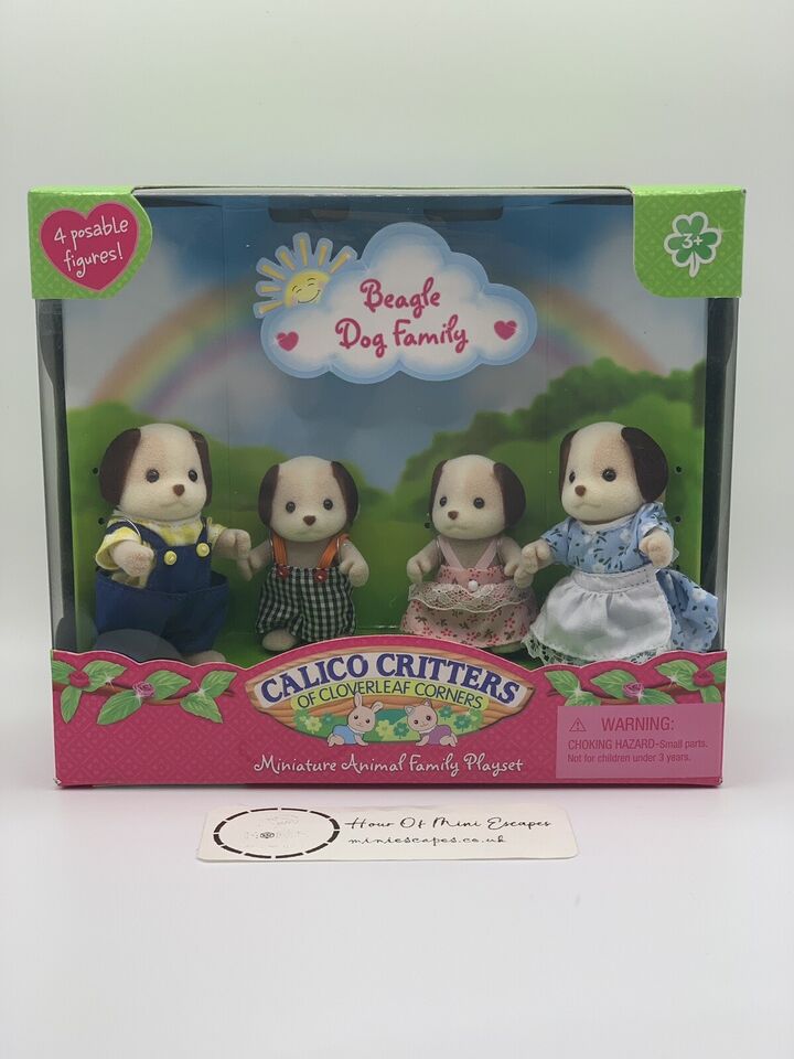 Sylvanian Families Beagle Dog Family Complete Set Vintage Calico Critters